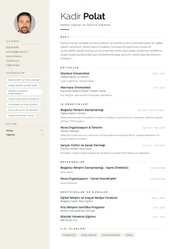 Halkla İlişkiler Cv Örnekleri cv indir